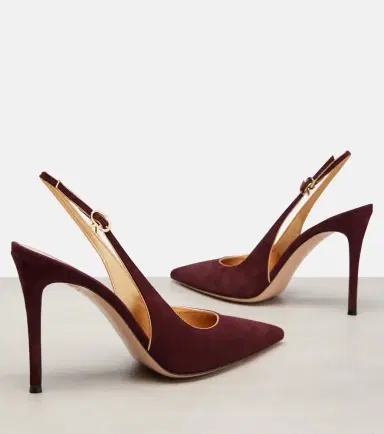 Gianvito Rossi Ribbon Sling 95 suede slingback pumps | Thumbnail 3