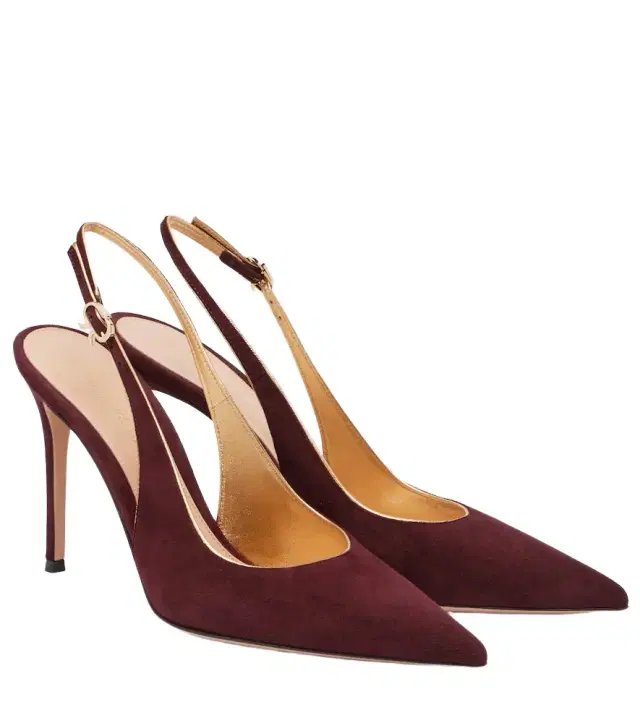 Gianvito Rossi Ribbon Sling 95 suede slingback pumps