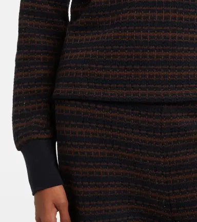 Veronica Beard Kamal striped polo sweater | Thumbnail 2 Veronica Beard Kamal striped polo sweater | Thumbnail 2
