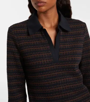 Veronica Beard Kamal striped polo sweater | Thumbnail 3 Veronica Beard Kamal striped polo sweater | Thumbnail 3