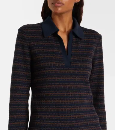 Veronica Beard Kamal striped polo sweater | Thumbnail 4 Veronica Beard Kamal striped polo sweater | Thumbnail 4