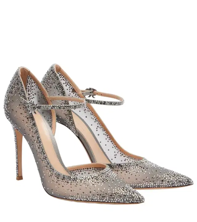 Gianvito Rossi Rania 105 embellished suede Mary Jane pumps