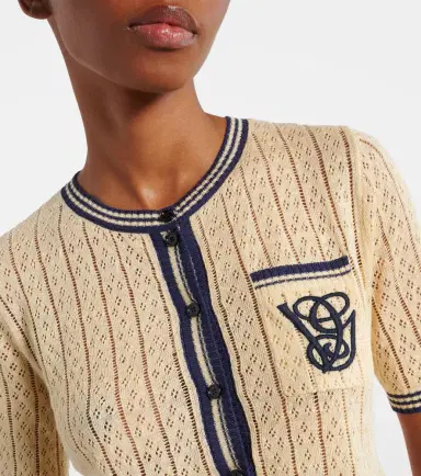 Valentino Cable-knit linen-blend cardigan | Thumbnail 3