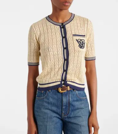 Valentino Cable-knit linen-blend cardigan | Thumbnail 5