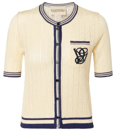 Valentino Cable-knit linen-blend cardigan | Thumbnail 1
