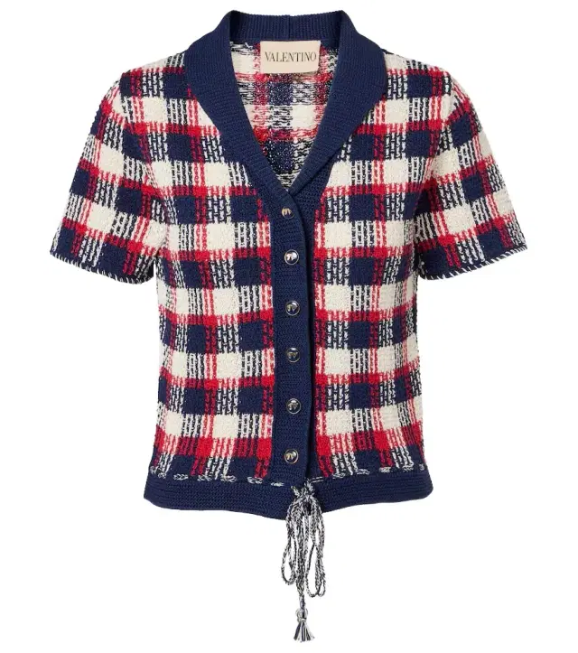 Valentino Checked cotton cardigan