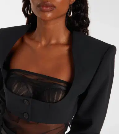 Nensi Dojaka Crêpe crop top | Thumbnail 5 Nensi Dojaka Crêpe crop top | Thumbnail 5