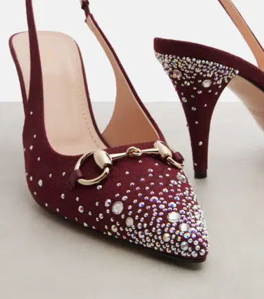Gucci Horsebit GG Canvas 85 slingback pumps | Thumbnail 3 Gucci Horsebit GG Canvas 85 slingback pumps | Thumbnail 3