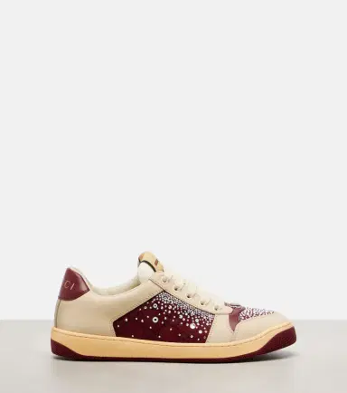 Gucci Screener embellished canvas and leather sneakers | Thumbnail 3 Gucci Screener embellished canvas and leather sneakers | Thumbnail 3