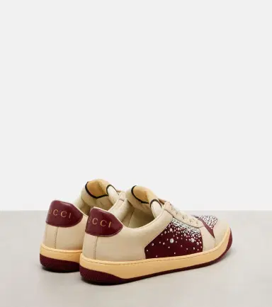 Gucci Screener embellished canvas and leather sneakers | Thumbnail 4 Gucci Screener embellished canvas and leather sneakers | Thumbnail 4