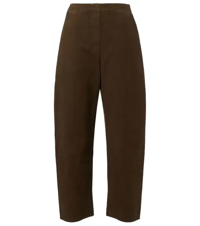 Leset Chloe high-rise cotton canvas barrel-leg pants