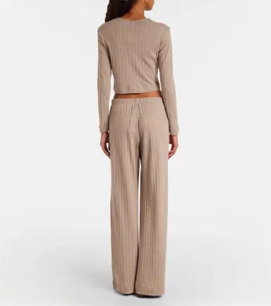 Leset Cropped pointelle cotton cardigan | Thumbnail 6