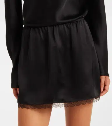 Leset Barb lace-trimmed satin miniskirt | Thumbnail 2
