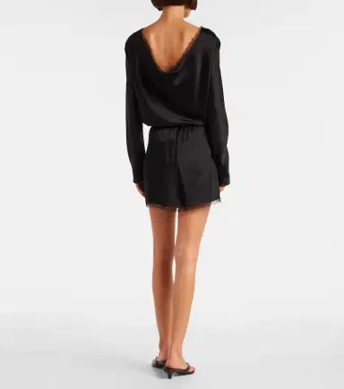 Leset Barb lace-trimmed satin miniskirt | Thumbnail 3