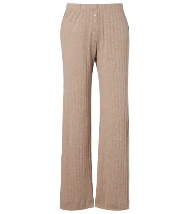 Leset Pointelle cotton wide-leg pants