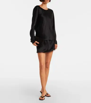 Leset Barb draped satin top | Thumbnail 4