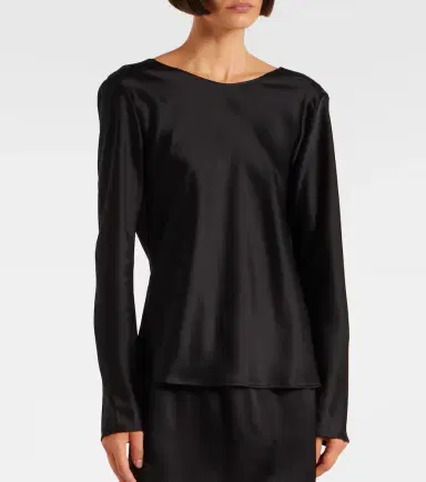 Leset Barb draped satin top | Thumbnail 7