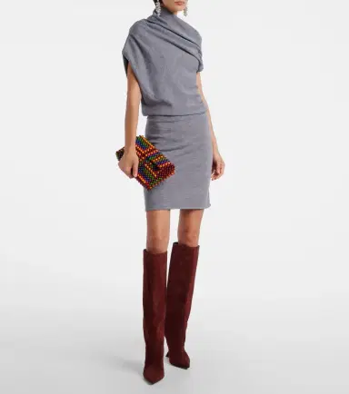 Staud Mabel one-shoulder wool minidress | Thumbnail 2