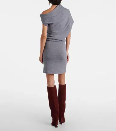 Staud Mabel one-shoulder wool minidress | Thumbnail 3