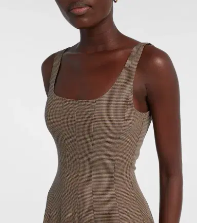 Staud Wells houndstooth midi dress | Thumbnail 2