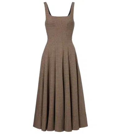 Staud Wells houndstooth midi dress | Thumbnail 1