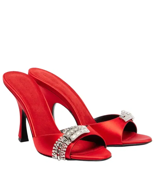Magda Butrym Crystal-embellished satin mules