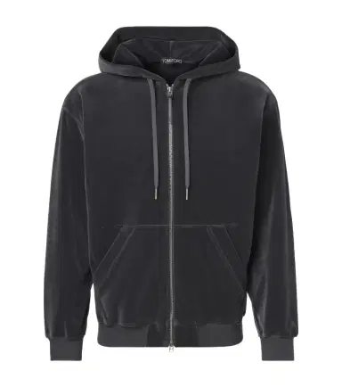 Tom Ford Cotton-blend velour zip-up hoodie | Thumbnail 1