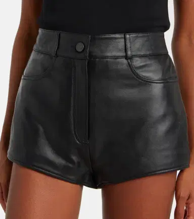 The Frankie Shop Loen high-rise leather micro shorts | Thumbnail 3
