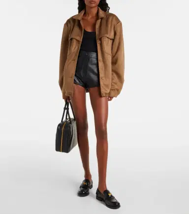 The Frankie Shop Loen high-rise leather micro shorts | Thumbnail 4
