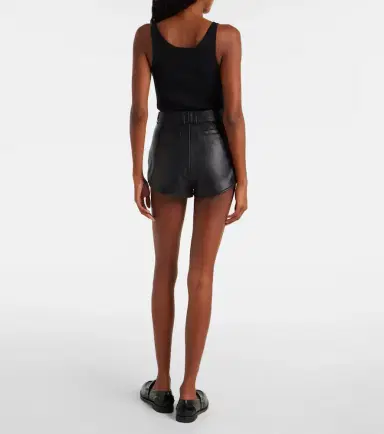 The Frankie Shop Loen high-rise leather micro shorts | Thumbnail 5