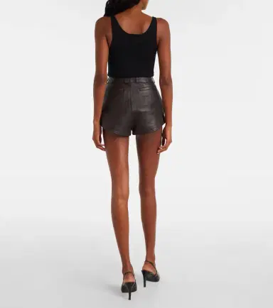 The Frankie Shop Loen high-rise leather micro shorts | Thumbnail 2