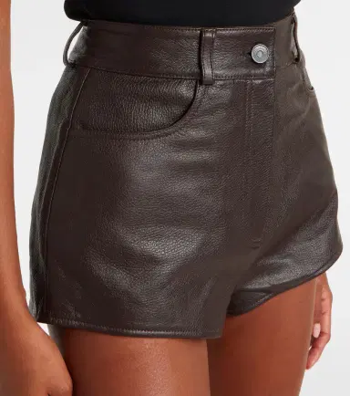 The Frankie Shop Loen high-rise leather micro shorts | Thumbnail 3