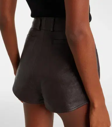 The Frankie Shop Loen high-rise leather micro shorts | Thumbnail 5