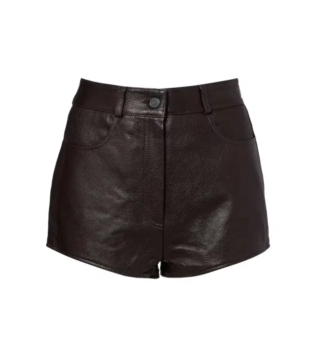 The Frankie Shop Loen high-rise leather micro shorts