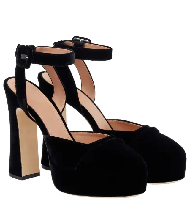 Malone Souliers Mora 125 velvet platform pumps