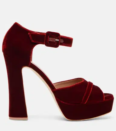 Malone Souliers Yuri 125 velvet platform sandals | Thumbnail 4