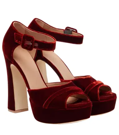 Malone Souliers Yuri 125 velvet platform sandals | Thumbnail 1