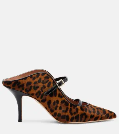 Malone Souliers Gala 70 leopard-print calf hair mules | Thumbnail 3