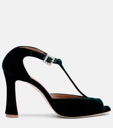 Malone Souliers Nomi 90 velvet sandals | Thumbnail 4
