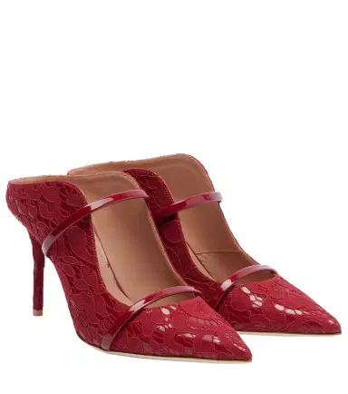 Malone Souliers Maureen 85 leather-trimmed lace mules | Thumbnail 1