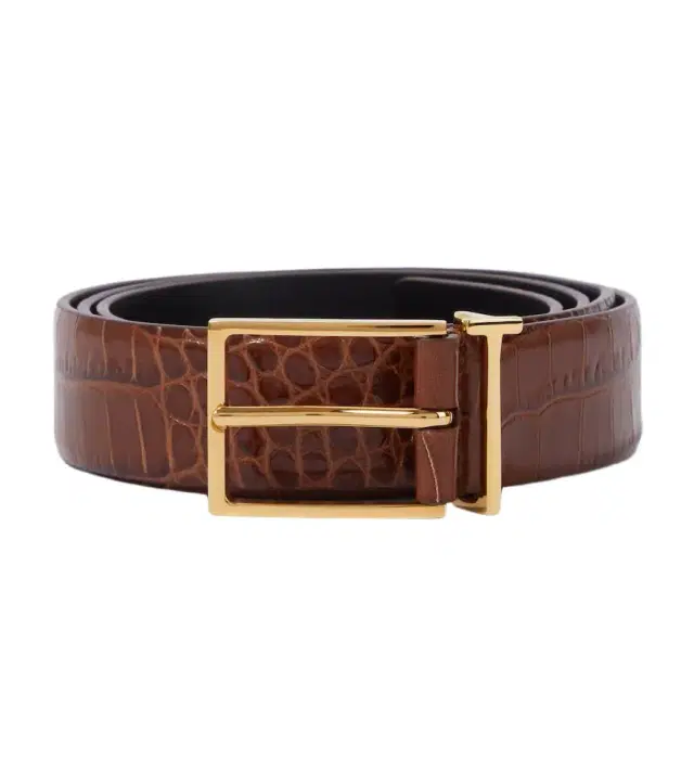 Tom Ford T Loop croc-effect leather belt