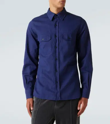 Tom Ford Cotton and linen drill shirt | Thumbnail 4 Tom Ford Cotton and linen drill shirt | Thumbnail 4