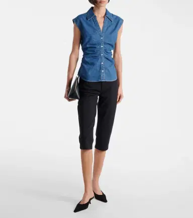 Veronica Beard Sera denim top | Thumbnail 3