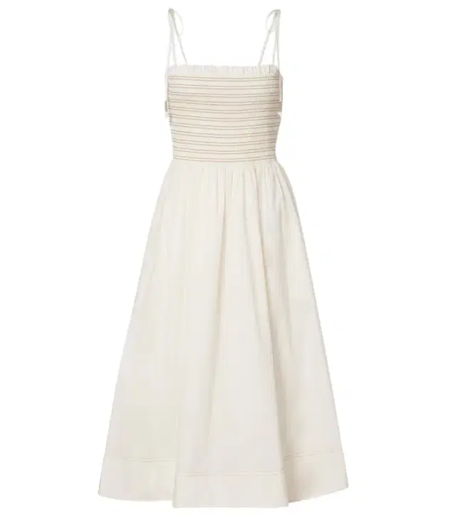 Veronica Beard Kaela smocked cotton midi dress