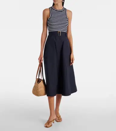 Veronica Beard Belted cotton-blend midi dress | Thumbnail 2 Veronica Beard Belted cotton-blend midi dress | Thumbnail 2
