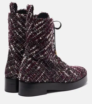Aquazzura Ben 20 leather-trimmed tweed combat boots | Thumbnail 4 Aquazzura Ben 20 leather-trimmed tweed combat boots | Thumbnail 4
