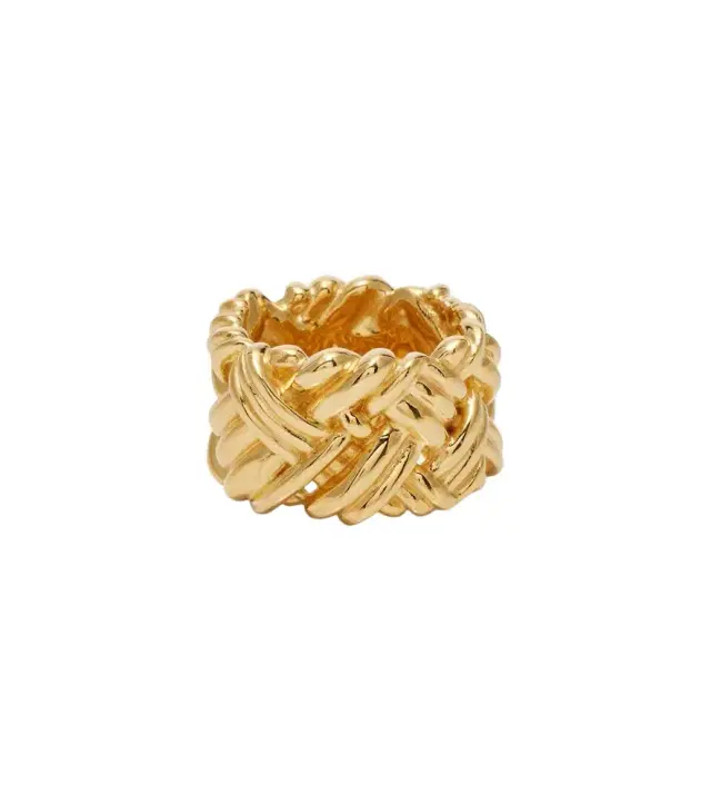 Intreccio gold-plated sterling silver ring