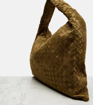 Bottega Veneta Hop Intrecciato Large suede tote bag | Thumbnail 2 Bottega Veneta Hop Intrecciato Large suede tote bag | Thumbnail 2