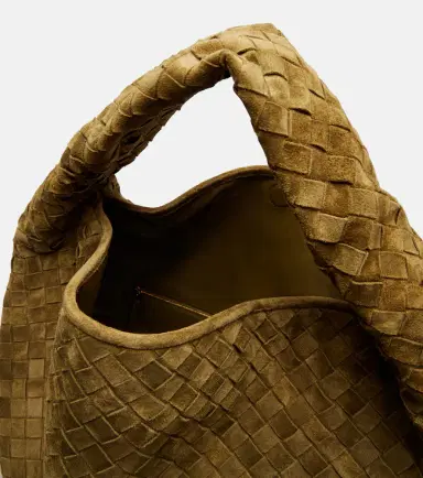 Bottega Veneta Hop Intrecciato Large suede tote bag | Thumbnail 4 Bottega Veneta Hop Intrecciato Large suede tote bag | Thumbnail 4