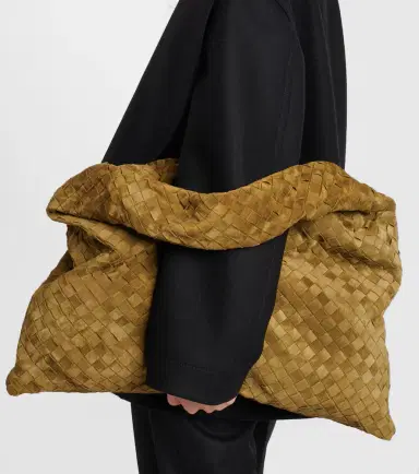 Bottega Veneta Hop Intrecciato Large suede tote bag | Thumbnail 5 Bottega Veneta Hop Intrecciato Large suede tote bag | Thumbnail 5